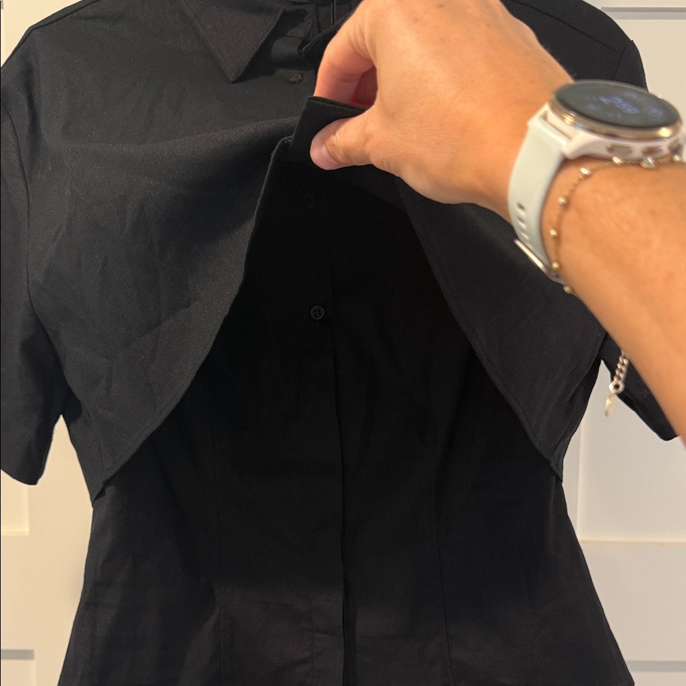 NWT Zara Black double layer top - Picture 4 of 8